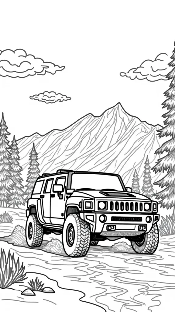 hummer coloring pages